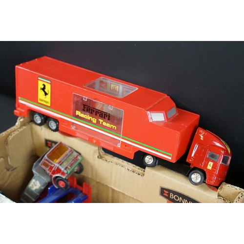 135 - Quantity of play worn mid 20th C onwards diecast models to include Dinky, Corgi, Matchbox etc featur... 