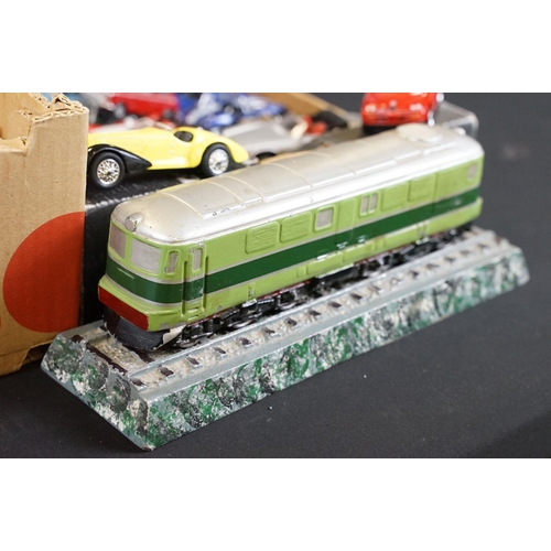 135 - Quantity of play worn mid 20th C onwards diecast models to include Dinky, Corgi, Matchbox etc featur... 