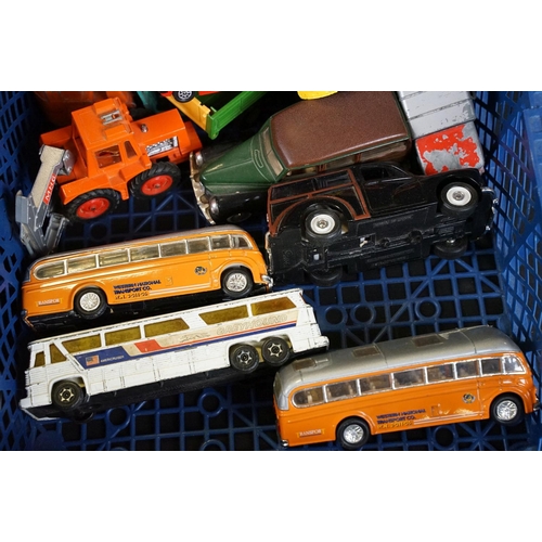 139 - Quantity of play worn mid 20th C onwards diecast models to include Dinky, Corgi, Matchbox, Burago et... 