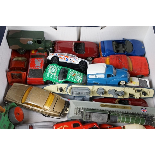 139 - Quantity of play worn mid 20th C onwards diecast models to include Dinky, Corgi, Matchbox, Burago et... 