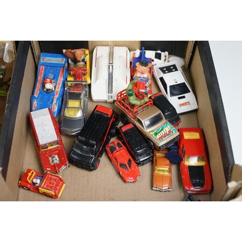 166 - Over 65 TV related play worn diecast & plastic models, to include Corgi & Dinky examples, featuring ... 