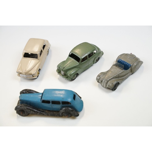 168 - 26 Mid 20th C play worn Dinky diecast models to include road, commercial and racing cars plus 2 x Tr... 