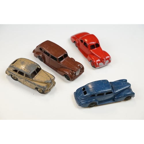 168 - 26 Mid 20th C play worn Dinky diecast models to include road, commercial and racing cars plus 2 x Tr... 