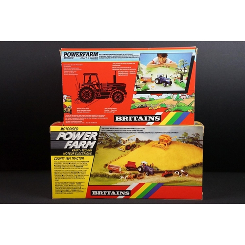 98 - Two boxed 1/32 scale Power Farm Britains diecast models to include 9324 County 1884 Tractor (Slight ... 