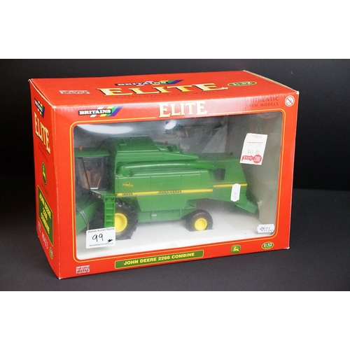 99 - Collection of five boxed Britains farming diecast models to include Massey Ferguson 7200 Combine Har... 