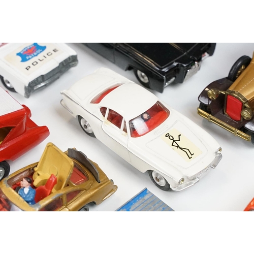 172 - Over 30 mid 20th C play worn diecast models to include Corgi, Dinky and Matchbox featuring many TV r... 