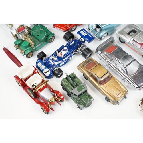 172 - Over 30 mid 20th C play worn diecast models to include Corgi, Dinky and Matchbox featuring many TV r... 