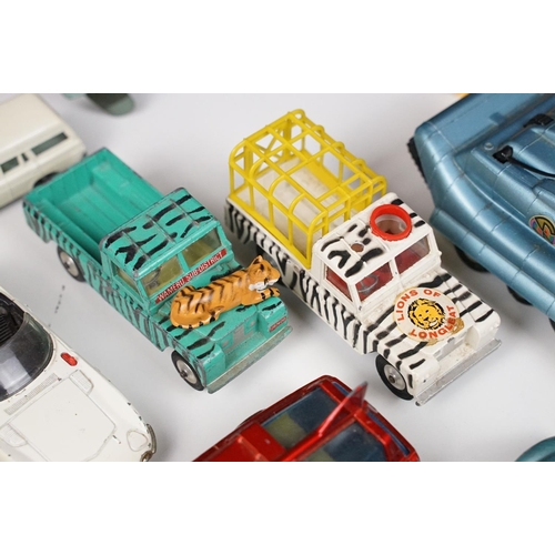 172 - Over 30 mid 20th C play worn diecast models to include Corgi, Dinky and Matchbox featuring many TV r... 