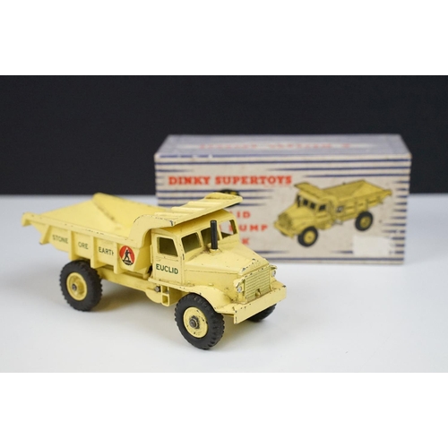 174 - Four boxed Dinky diecast construction models to include 401 Coventry Climax Fork Lift Truck, 965 Euc... 