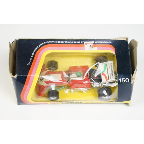 177 - Eight boxed Corgi diecast model racing cars to include 152 Ferrari 312 B2 F1, 150 Team Surtees TS9, ... 