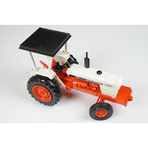 244 - Boxed NZG David Brown 1412 Hydra-Shift Tractor diecast model, in white and orange finish, diecast vg... 