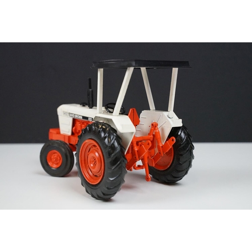 244 - Boxed NZG David Brown 1412 Hydra-Shift Tractor diecast model, in white and orange finish, diecast vg... 