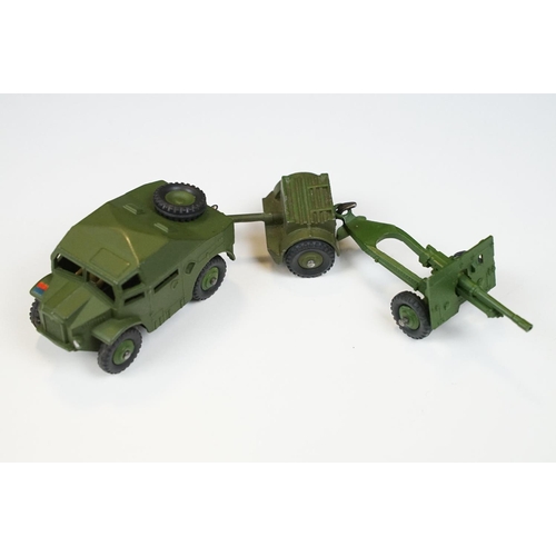 246 - Two boxed Dinky military diecast models to include 660 Tank Transporter and 697 25 Pounder Field Gun... 