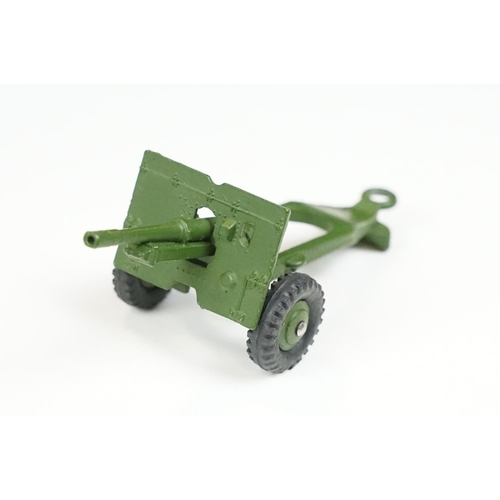 246 - Two boxed Dinky military diecast models to include 660 Tank Transporter and 697 25 Pounder Field Gun... 