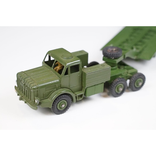 246 - Two boxed Dinky military diecast models to include 660 Tank Transporter and 697 25 Pounder Field Gun... 