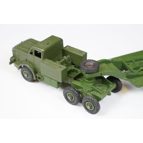 246 - Two boxed Dinky military diecast models to include 660 Tank Transporter and 697 25 Pounder Field Gun... 