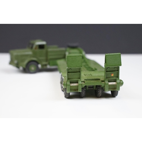 246 - Two boxed Dinky military diecast models to include 660 Tank Transporter and 697 25 Pounder Field Gun... 