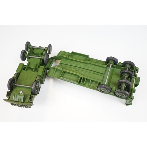 246 - Two boxed Dinky military diecast models to include 660 Tank Transporter and 697 25 Pounder Field Gun... 