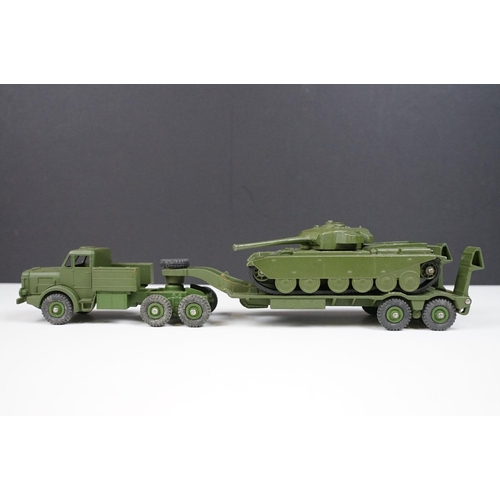 248 - Boxed Dinky Supertoys Gift Set 698 Tank Transporter with Tank, diecast with some marks but vg overal... 