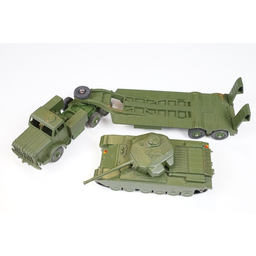 248 - Boxed Dinky Supertoys Gift Set 698 Tank Transporter with Tank, diecast with some marks but vg overal... 