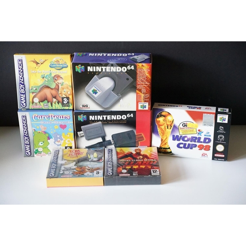 381 - Retro Gaming - Boxed Nintendo games and accessories to include World Cup 98 for Nintendo 64 N64, Nin... 