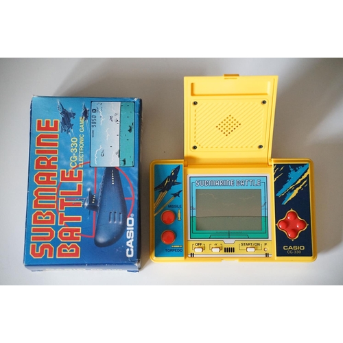 385 - Retro Gaming - Boxed Casio Submarine Battle CG-330 Electronic handheld game plus a Casio Western Bar... 