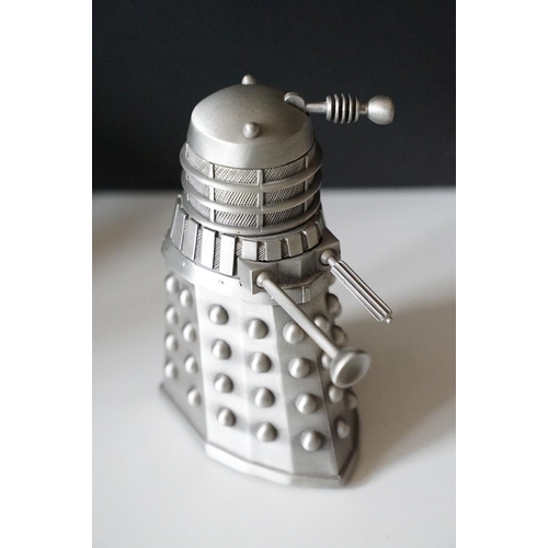 402 - Doctor Who - Six Danbury Mint ' World Of Doctor Who ' pewter figures / models to include Tardis, The... 