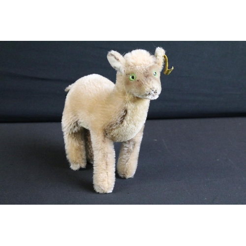 279 - Six Steiff soft toys to include Zicky Goat, Bully, Possy, Aro Seal Pup, Pummy Rabbit & Frog. (All wi... 