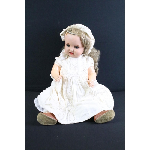 280 - Five early 20th C Armand Marseille bisque headed dolls, clothed, with sleeping glass eyes, jointed c... 