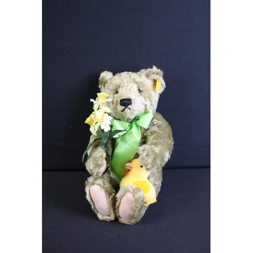 283 - Seven Steiff teddy bears to include 665981 Peace Bear ltd edn, 670527 Steiff 2000 Teddy 22 Blond ltd... 