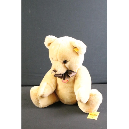 283 - Seven Steiff teddy bears to include 665981 Peace Bear ltd edn, 670527 Steiff 2000 Teddy 22 Blond ltd... 