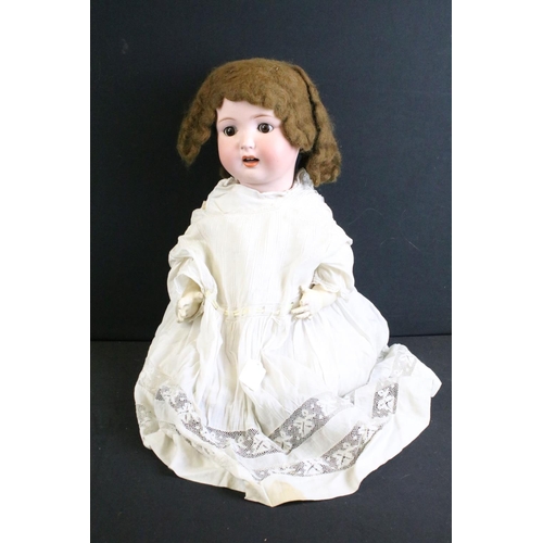 294 - Six early 20th century German bisque headed dolls with glass eyes, composition limbs and painted fac... 