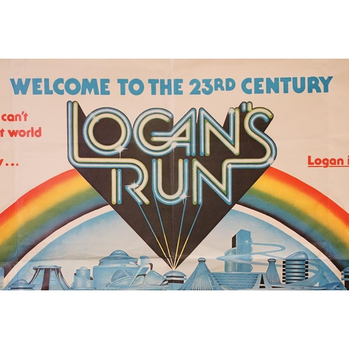 389A - Three vintage Sci-Fi quad posters featuring Logan's Run, Capricorn One & Roller Ball, condition vari... 