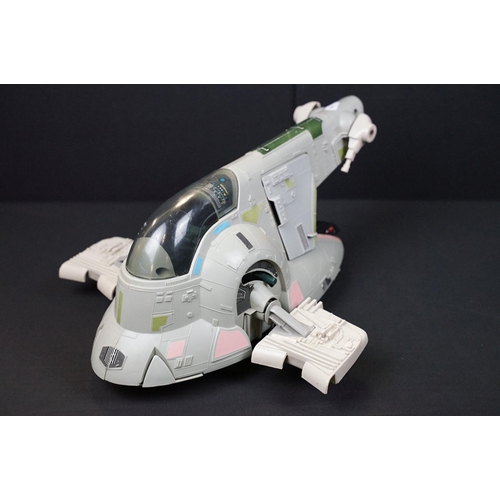 395 - Star Wars - Four original play worn Star Wars vehicles to include Rebel Transport, Slave 1 Boba Fett... 