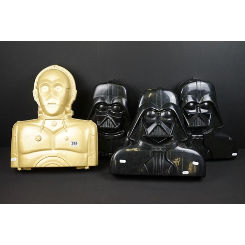 399 - Star Wars - Collection of four Star Wars carry cases to include 2 x original Star Wars Darth Vader c... 