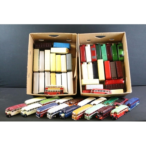 125A - Collection of 58 Corgi diecast model buses and coaches, diecast appears vg. (3 trays)