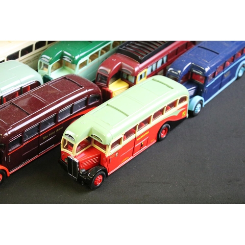 125A - Collection of 58 Corgi diecast model buses and coaches, diecast appears vg. (3 trays)