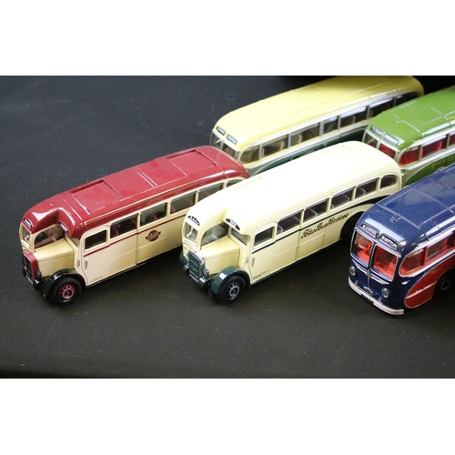 125A - Collection of 58 Corgi diecast model buses and coaches, diecast appears vg. (3 trays)