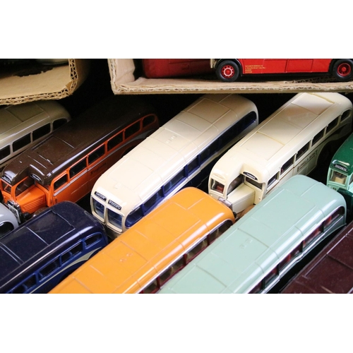 125A - Collection of 58 Corgi diecast model buses and coaches, diecast appears vg. (3 trays)