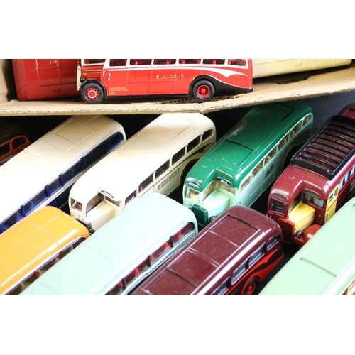 125A - Collection of 58 Corgi diecast model buses and coaches, diecast appears vg. (3 trays)