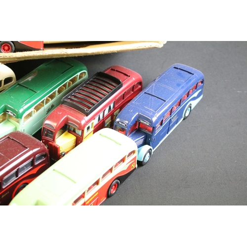 125A - Collection of 58 Corgi diecast model buses and coaches, diecast appears vg. (3 trays)