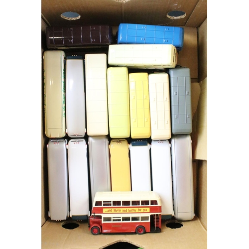 125A - Collection of 58 Corgi diecast model buses and coaches, diecast appears vg. (3 trays)