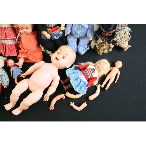 298 - Collection of around 35 hard plastic & composition dolls to include a Pedigree doll with sleeping ey... 