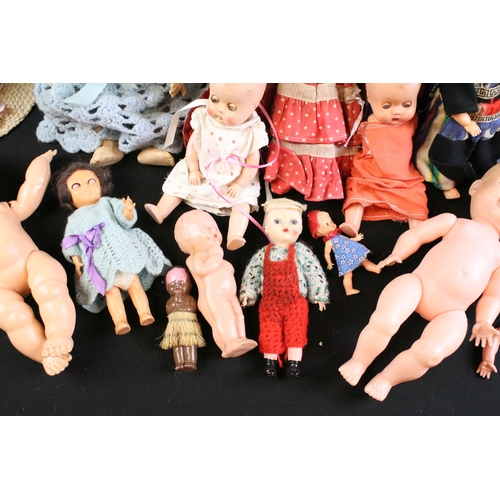 298 - Collection of around 35 hard plastic & composition dolls to include a Pedigree doll with sleeping ey... 