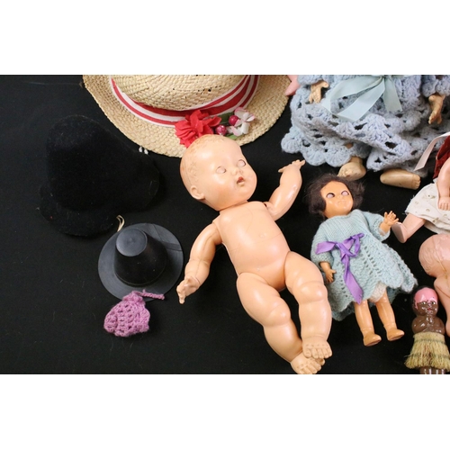 298 - Collection of around 35 hard plastic & composition dolls to include a Pedigree doll with sleeping ey... 