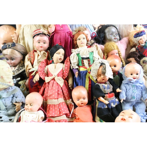 298 - Collection of around 35 hard plastic & composition dolls to include a Pedigree doll with sleeping ey... 