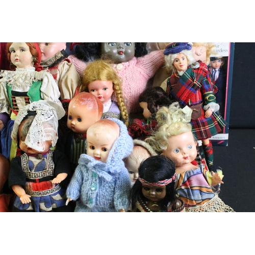 298 - Collection of around 35 hard plastic & composition dolls to include a Pedigree doll with sleeping ey... 