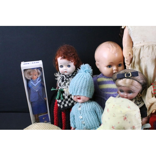 298 - Collection of around 35 hard plastic & composition dolls to include a Pedigree doll with sleeping ey... 