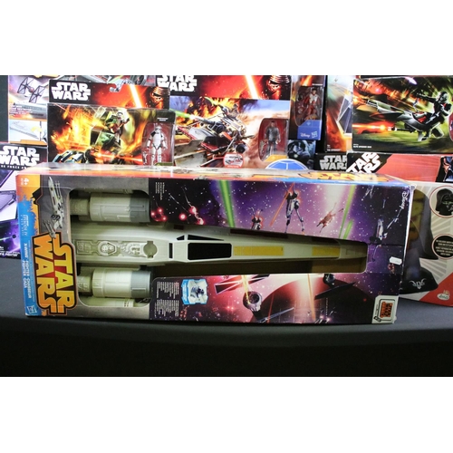 352 - Star Wars - Large collection of various boxed Hasbro play sets to include large X-Wing Fighter, 3 x ... 