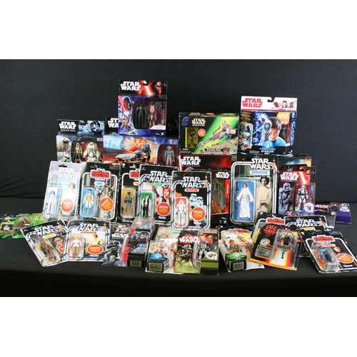 355 - Star Wars - Collection of 36 carded and boxed figures to include examples from The Vintage Collectio... 